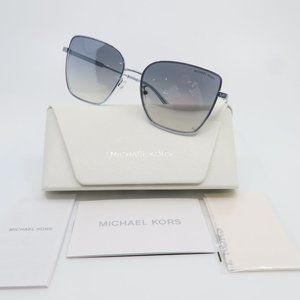 Michael Kors MK1108 1400V6 Light Azure/Blue Grey Silver Mirrored New Sunglasses.